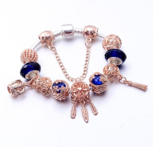 Pulsera con dijes para mujer, colgantes de atrapasueños, diseño de brazalete para mujer, cuentas DIY, aleación de cristal, joyería de alta calidad, pulsera para mujer5438251321815