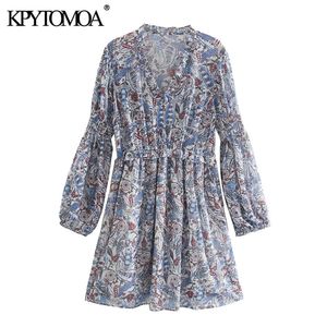 Vrouwen chique mode paisley print gegolfde mini jurk vintage elastische taille met voering vrouwelijke jurken vestidos 210416