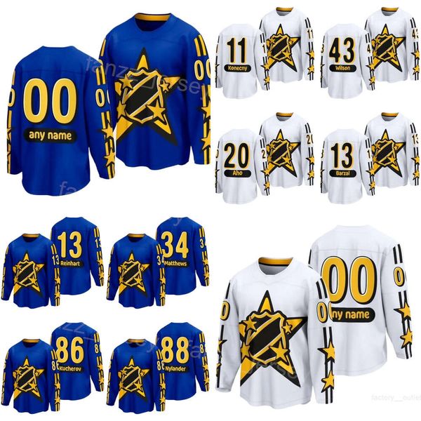 Mujeres Niño Hombres 2024 All-Star Hockey 11 Travis Konecny Jerseys 13 Sam Reinhart 14 Nick Suzuki 86 Jack Hughes 13 Mathew Barzal 31 Igor Shesterkin 7 Brady Tkachuk Equipo