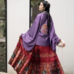 Femmes chinois hanfu tops rond cou rond pipa manche chemise cosplay Performance vêtements costumes de danse folklorique anciennes vêtements rave
