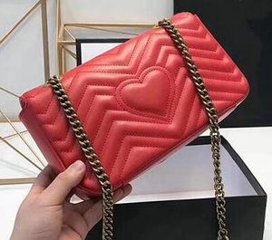 femmes classique en cuir style coeur chaîne en or vente chaude 2020 nouvelles femmes chaîne sacs à main épaule sacs marmont sacs fourre-tout sacs à main de messager