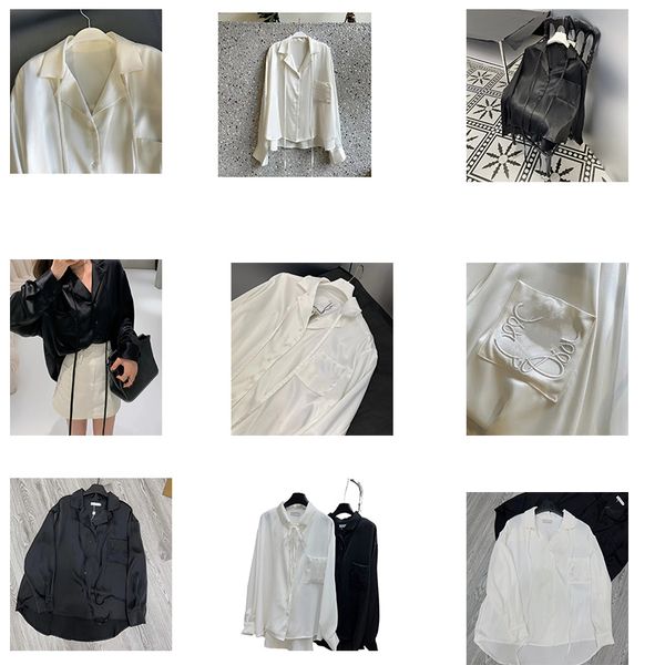 Vêtements pour femmes chemises Blouses de mode parisienne Manteau sexy avec sac de taille SML lettres strass chemise à manches longues taille haute robe anti-âge Cardigan à col polo