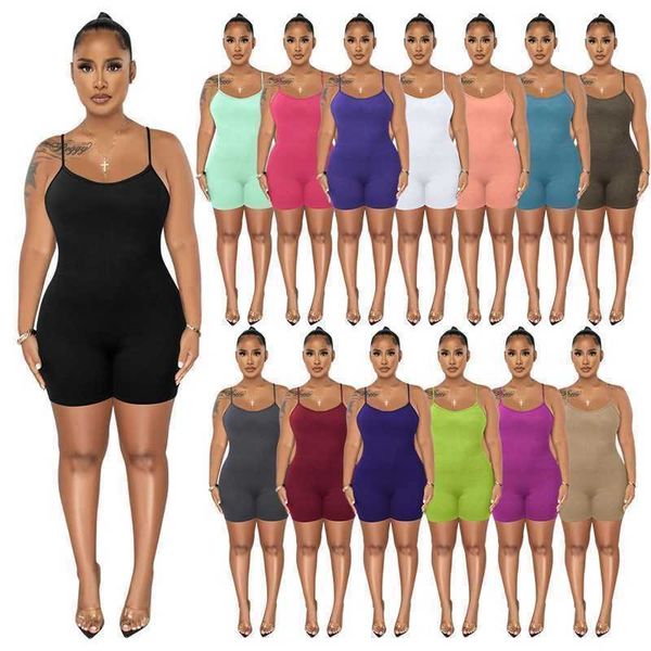 Vêtements pour femmes Designer Jumpsuit Hot Item Body Fashion New Summer Couleur unie Col rond Sexy Open Back Slim Pantalon 14 couleurs