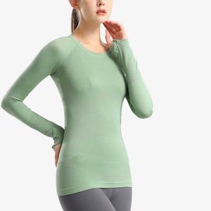 Vêtements pour femmes Tops T-shirts T-shirts Survêtement Sweat-shirt Vêtements de créateurs Vêtements de yoga T-shirt ajusté à manches longues à séchage rapide Jogging de fitness pour femme