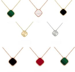 vrouwen klaver ketting hanger kettingen designer sieraden 18K rose goud verzilverde schelp kettingen voor meisje Mode-sieraden Planeet Ketting voor brithday party cadeau