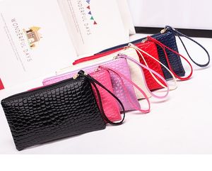 Femmes Pochette Crocodile grain Bonbons couleurs Cadeaux d'affaires Dames Grande Capacité Porte-Monnaie Mobile Téléphone Sacs cadeau sac Hot lady sacs à main