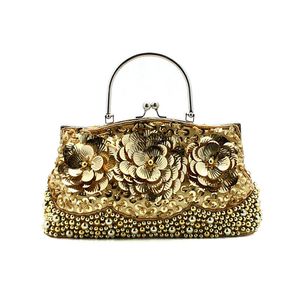 Vrouwen koppeling portemonnee bruiloft bruids avond tas kralen luxe handtas elegante vrouwelijke banket bloemen schoudertas