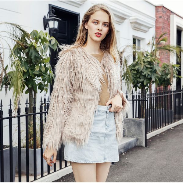 Femmes Coat Thanksgiving Gift Christmas Hiver Faux Fox Fur Veste extérieure Casual Fashion Fashion Street Shot à manches longues Vestes Multicolor Vestes Taille XS-4XL