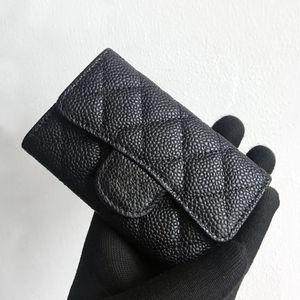 Femmes Coin Purse Salle de cuir authentique Créateur de luxe de luxe Flip Caviar Caviar Carte de carte SheepSkin Grid Match Clé Clé avec Box 318H