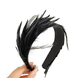 Femmes coloré plume cheveux cerceau mode bandeau bandes de cheveux pour filles tête pièce bandeau cheveux accessoires 240119
