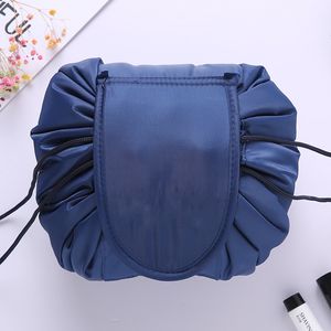 Bolso cosmético para mujer, bolsa de maquillaje con cordón de gran capacidad, bolsa de viaje, bolsas de almacenamiento de artículos diversos para mujer, sin logotipo, tendencia coreana, 10 colores