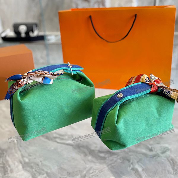 Bolsas cosméticas para mujeres lienzo de diseño de lujo bolsas para el baño de viaje de los viajes de color azul verde mordaz de la caracol