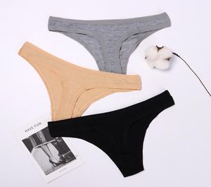 Vrouwen katoen naadloos slipje Onepiece massief string sexy slipje voor vrouwen g string ondergoed lingerie plus size dames