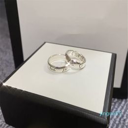 Bagues de Couple classiques pour hommes et femmes, bague de promesse de mariage, bijoux cadeaux, bague en argent S925 de luxe de styliste rétro