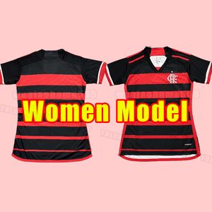 Femmes Cr Flamengo Soccer Jerseys Flamenco 24 25 David Luiz Diego E.Ribeiro Gabi Away Football Shirts 2024 2025 Pedro de Arrascaeta Girl Home Black