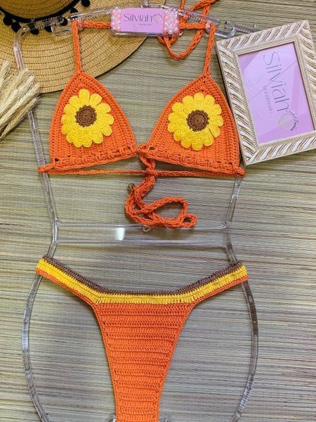 Mujeres Crochet Bikini Sets femenino