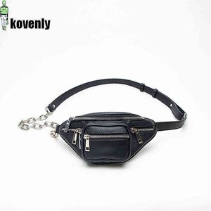 Vrouwen Crossbod Bag Mini Zipper Schouder S Street Style Taille Fashion Casual Pouch Black Travel Chain Belt B175 220531