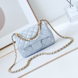 Dames crossbody tas Mode schoudertas Top designer draagtas Luxe handtassen Mini pocket tas Topkwaliteit handgemaakte lamsvacht Parelketting versiering