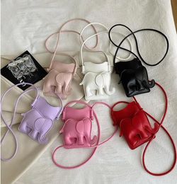 Bolso bandolera para mujer, bolso de cuero con forma de elefante, funda para teléfono móvil para colgar, bolsos pequeños para mujer