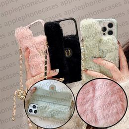 Dames Crossbody Pluche Telefoonhoesje Designer iPhone-hoesje voor iPhone 15 Pro Max Cases Apple 14 Pro Max 13 Pro 12 Pro Mobiele telefoonhoesjes Handtas Kaarthouder Cover Nekkoord