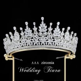 Coronas de mujer para novias, Tiaras nupciales de circonia cúbica de lujo, diadema, tocado, joyería para el cabello, accesorios para el cabello de boda 240102
