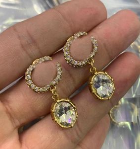 Dames Crystal Dangle Earring Ontwerpers Sieraden Diamanten Oorbellen Oorstekers Luxe Hoepels Mode Goud Waterdruppel Liefde Oorbellen G B I6584241