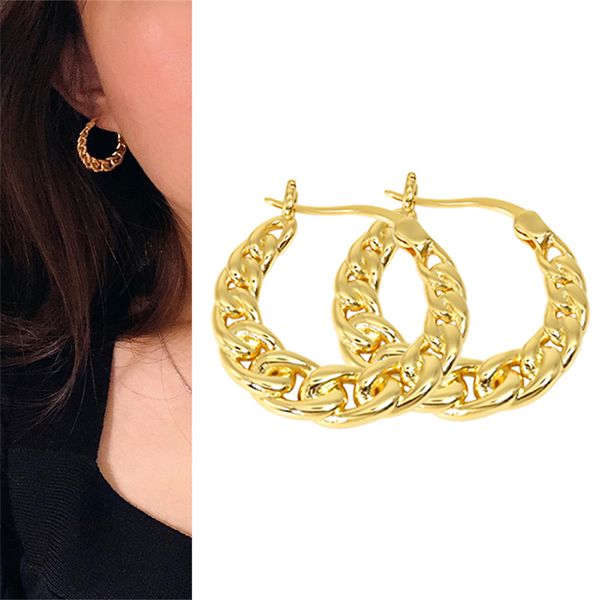 Boucles d'oreilles créoles en cristal pour femmes, chaîne indienne, clou en cuivre, cercle, cadeau de noël, mode, Style Simple, rond, bijoux d'oreille pour dames, charmante amitié, petit luxe