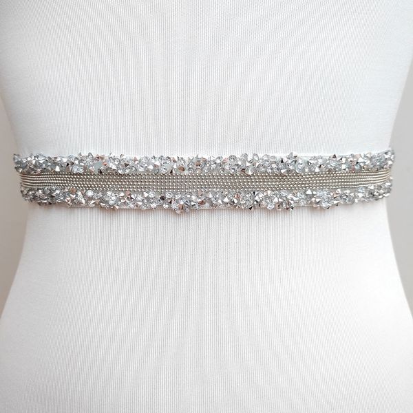 Chauchons de mariage Femmes Robes de mariée cristallines Beltes Satin Ribbon Bridal Ribbon Belt for Fashion Accessoires