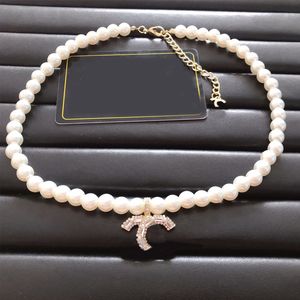 Vrouwen ruilbrief Pearl hanger ketting met postzegelbrief sleutelbeen ketting ketting voor geschenkfeestje