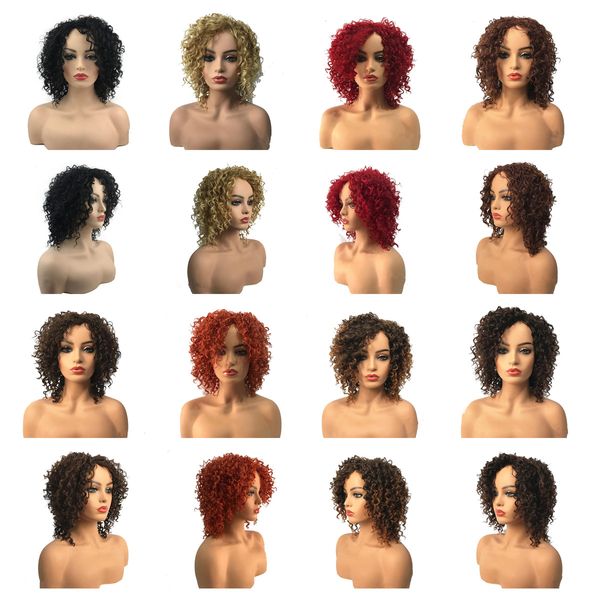 Mujeres peluca rizada ondulada ondulada ondulada naturalmente rizado sintético trenza resistente a la peluca completa con flequillo más colores elección