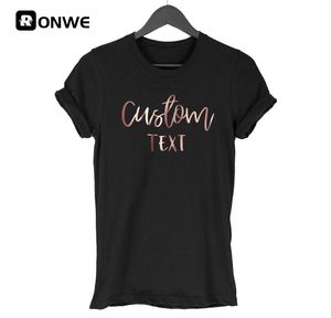 Camiseta personalizada para mujer, camiseta personalizada para chica, texto personalizado para mujer, bricolaje, venta al por mayor, imprime tu imagen, logotipo de marca