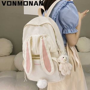 Mochila bonita para mujer, bolsos de diseñador, Mochila impermeable de nailon para chicas adolescentes, Mochila de gran capacidad, Mochila de conejo de dibujos animados, Mochila 230223