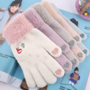 Femmes mignon wapiti cerf flocon de neige gants tricotés doigt complet gants d'hiver écran tactile mitaines femme gants cadeau de noël mitaines