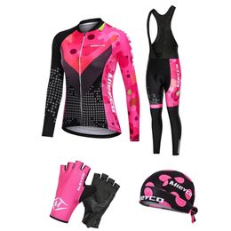 Conjunto de ropa de ciclismo para mujer Primavera Otoño Jersey largo Ropa Deportiva Mujer BMX Traje MTB Equipo de bicicleta Equipo Ciclismo Femininas 240116
