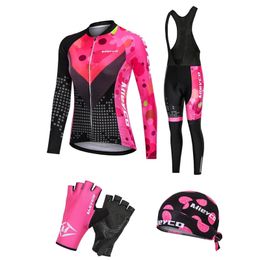 Conjunto de ropa de ciclismo para mujer Primavera Otoño Jersey largo Ropa Deportiva Mujer BMX Traje MTB Equipo de bicicleta Equipo Ciclismo Femininas 240202