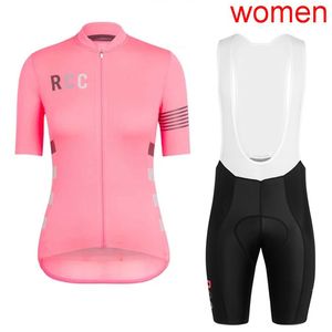 Mujeres ciclismo Jersey RCC Rapha Pro Team bicicleta de carretera tops bib shorts traje de verano de secado rápido Mtb bicicleta ropa deportes al aire libre uniforme Y2103098