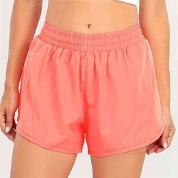Dames Dans Short Mid-Rise Lined 5 "met rits Pocket Butter Soft Fabric Mesh Net Yarn Stitching S 210714