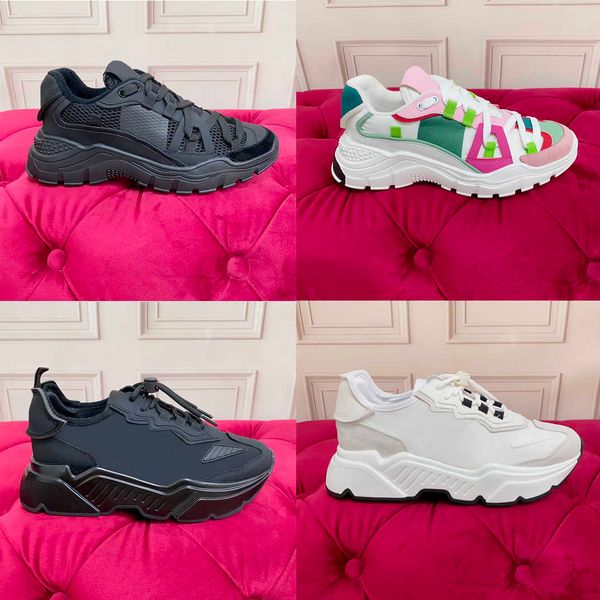 Mujeres Daymaster Sneakers Plataforma Diseñador de zapatos casuales Hombres Material de color de mosaico Material de costura de mujeres