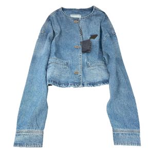 Dames denim jasje metalen badge designer jassen lente zomer licht jasje vintage stijl luxe jas