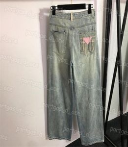 Femmes pantalons en denim Back Fild Design High Taist Jeans Casual Street Style large jambe JEANS6900414