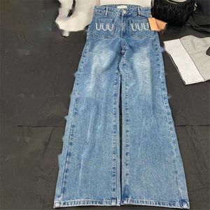 Femmes pantalons denim Lettre brillante Design Back Design Fashion Fashion Women Style Street Style Blue Jeans