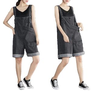 Vrouwen Denim Bretels Shorts Zomer Losse Persoonlijkheid Pocket Strappy Jeans Jumpsuit Wijde pijpen Fivepoint Broek Vrouwelijk