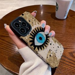 Mujeres desigen casos de teléfonos moda marca de lujo moderno ojos misteriosos portadas de iPhone para iPhone 14 14plus 14pro 14promax 13 12 11 pro max