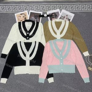 Dames Design Gebreid Vest V-hals Trui Casual Stiksel Ontwerp Meisjes Mode Slim Fit 4 Kleur Knitwear
