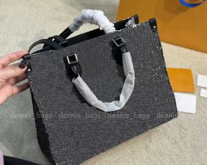 Diseñador Totes Bolsos Denim Mujer Moda Nuevos Bolsos de hombro de lujo Bolsas de compras de mamá de gran capacidad Monederos negros y azules