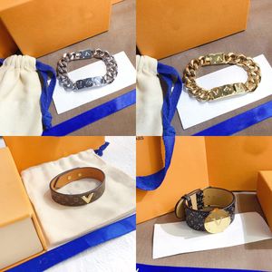 Diseñador de mujer Brazalete Pulsera Joyería de moda 18 Brazalete de oro 925 Carta de cuero de plata Pulsera de amor Accesorios de lujo Pareja Banquete de boda Hombres