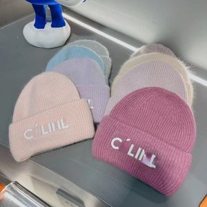 Femmes Designer Bonnets Lettres Correctes Automne Hiver Lapin Cheveux Épaissie Chaud Laine Chapeau Doux Tricot Chapeau D'hiver 7-15