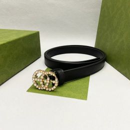 Cinturones de diseñador para mujer Cinturón de cuero genuino para hombre Piel de vaca Perla Hebilla de diamante Cinturones de lujo para mujer Faja de moda Cintura Ceinture