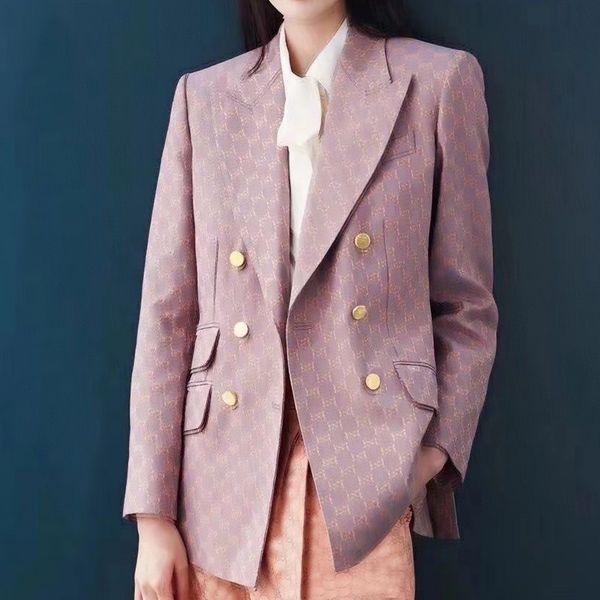 Mujer diseñadora blazer chaqueta ropa de pelaje doble resorte nuevo top lanzado