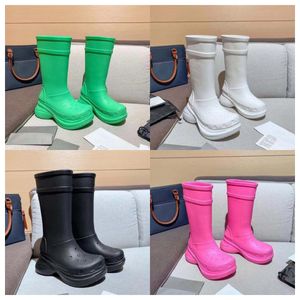 Dames Designer Laarslaarzen Regenrubber Winter Lange Laarzen Platform Enkel Instapper Halfroze Zwart Groen Focalistic Outdoor Luxe Dikke Zoollaarzen